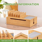 Pezin & Hulin Bamboo Charging Station, Electronic Devices Organizer - Image 4