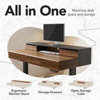 HUANUO Standing Desk with Drawers, 48 Inches Electric Height Adjustable Desk - Image 8
