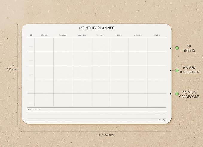 Undated Monthly Planner Notepad, Desk Calendar - Image 4
