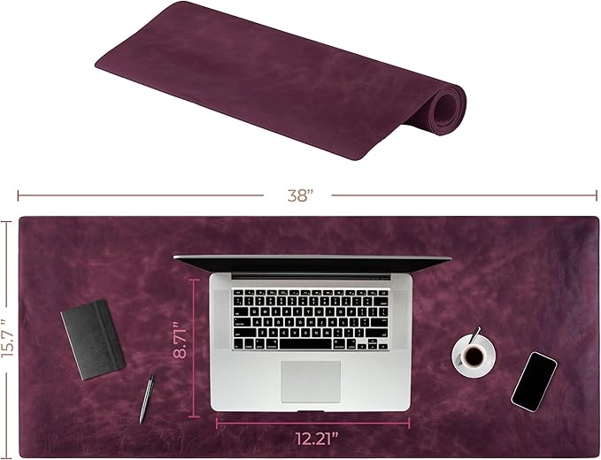 Node Leather Calfskin Leather Desk Pad – Executive Office Desk Mat - Image 6