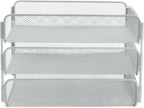 Safco Onyx Desktop Organizer, 3-Tier Paper Tray, Durable Steel Mesh Construction - Image 3