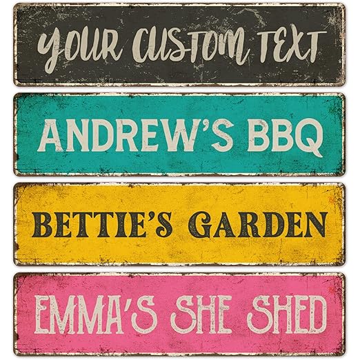 Custom Rustic Sign, Personalized Decor Street Signs, 3x12 Inches, Fade Resistant by SigoSigns