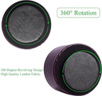 Hennaja Round Leather Art Supply Organizer, Remote Control Holder, 360 Degree - Image 4