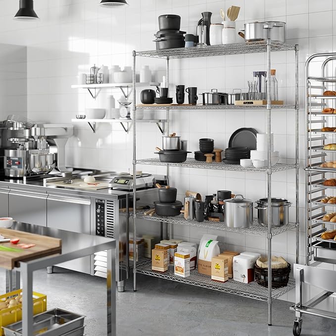 Regal Altair 21" Deep x 54" Wide x 86" Height Wire Shelving Kit | 5-Tier | NSF - Image 7