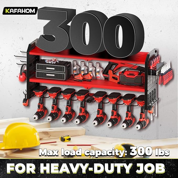 KAFAHOM Power Tool Organizer, Large 8 Drill Holder Wall Mount - Image 5