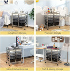 Giantex 12 Drawer Rolling Storage Cart Tools Scrapbook Paper Office School - Image 5