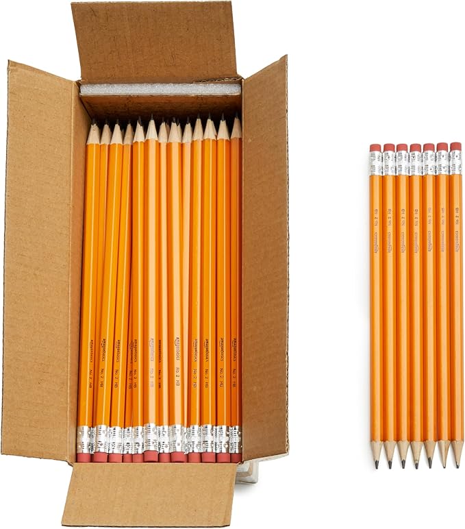 Amazon Basics Wood-Cased #2 Pencils, Pre-sharpened, HB Lead Bulk Box by AmazonBasics