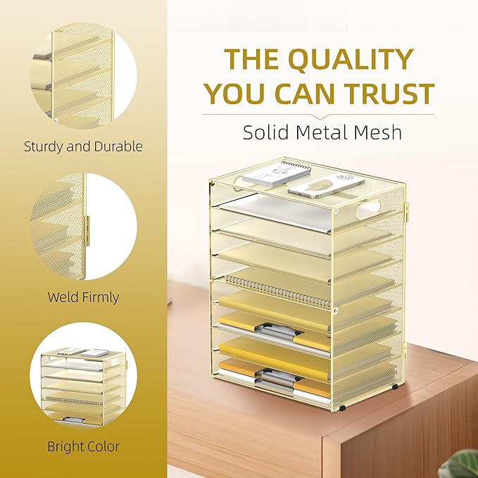 DALTACK 9-Tier Paper Letter Tray Desk Organizer - Image 5