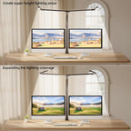 led desk lamp with clamp, eye-carying desk light showing dimensions