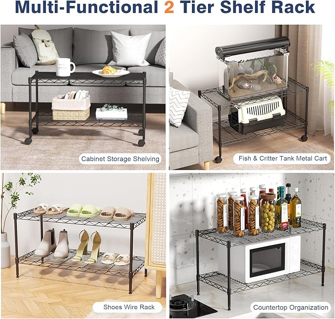 VANZBON 2-Tier Wire Shelving Unit, Wire Shelves Rack - Image 6