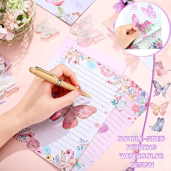 TaoBary 160 Pcs Stationery Paper Set 50 Double Sided Stationery Papers - Image 2