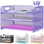 Samstar 3 Tier Purple Letter Tray Paper Organizer by Samstar