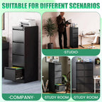 file cabinet 4 drawer with lock, vertical filing, front angle view