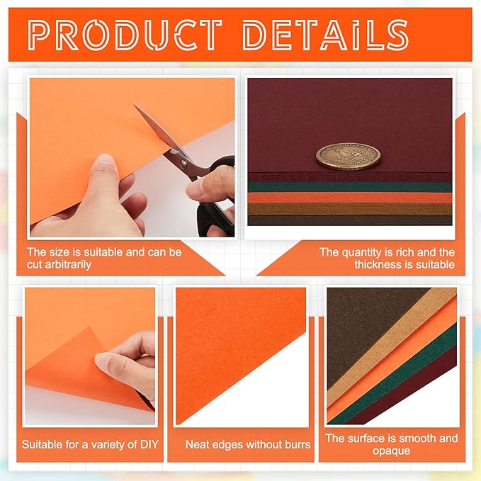 Sinmoe 100 Sheets 5 Shades Cardstock Paper 8.5 x 11 Inches 180gsm Solid Core - Image 4