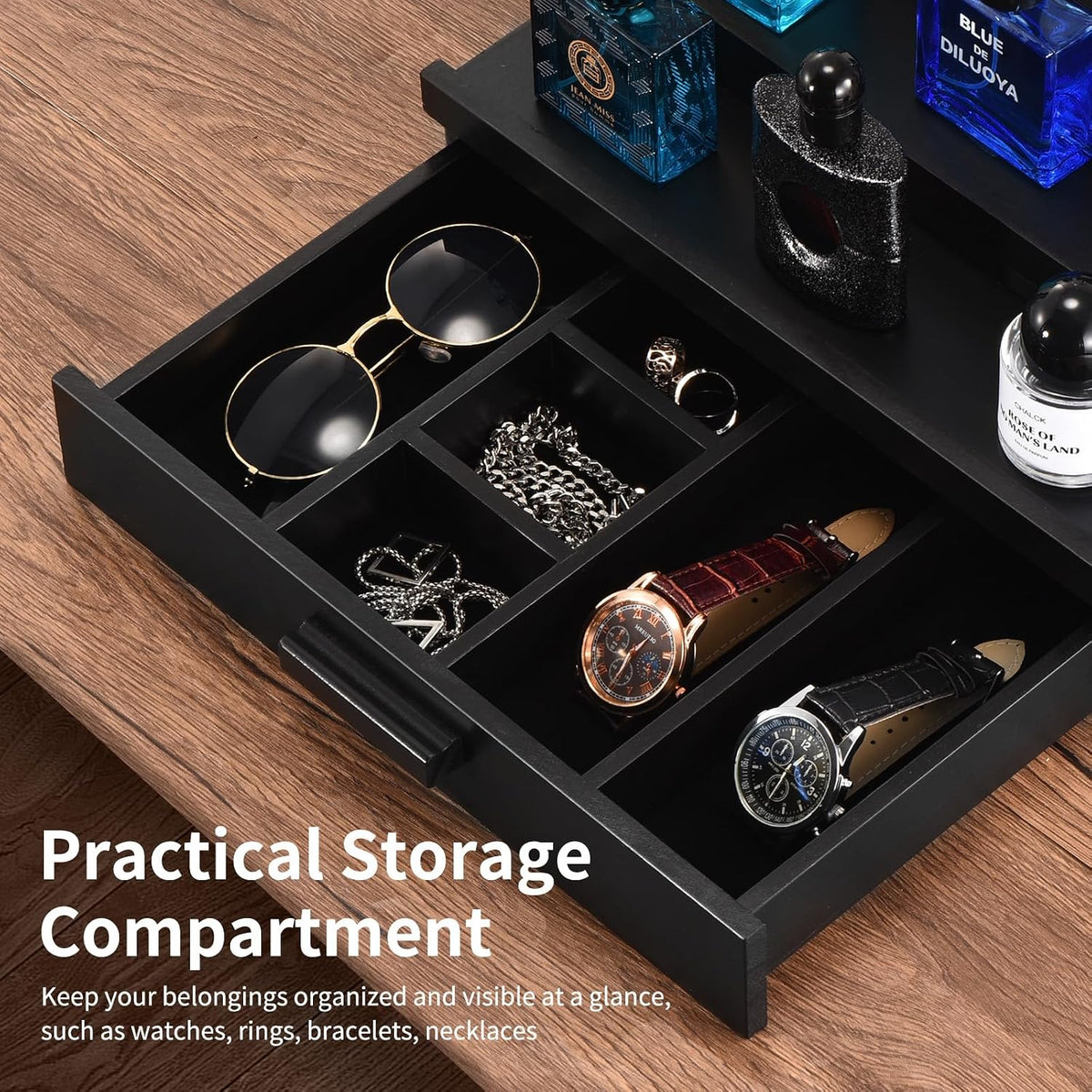 Perfume Organizer for Men,3 Tier Perfume Display Stand,Black