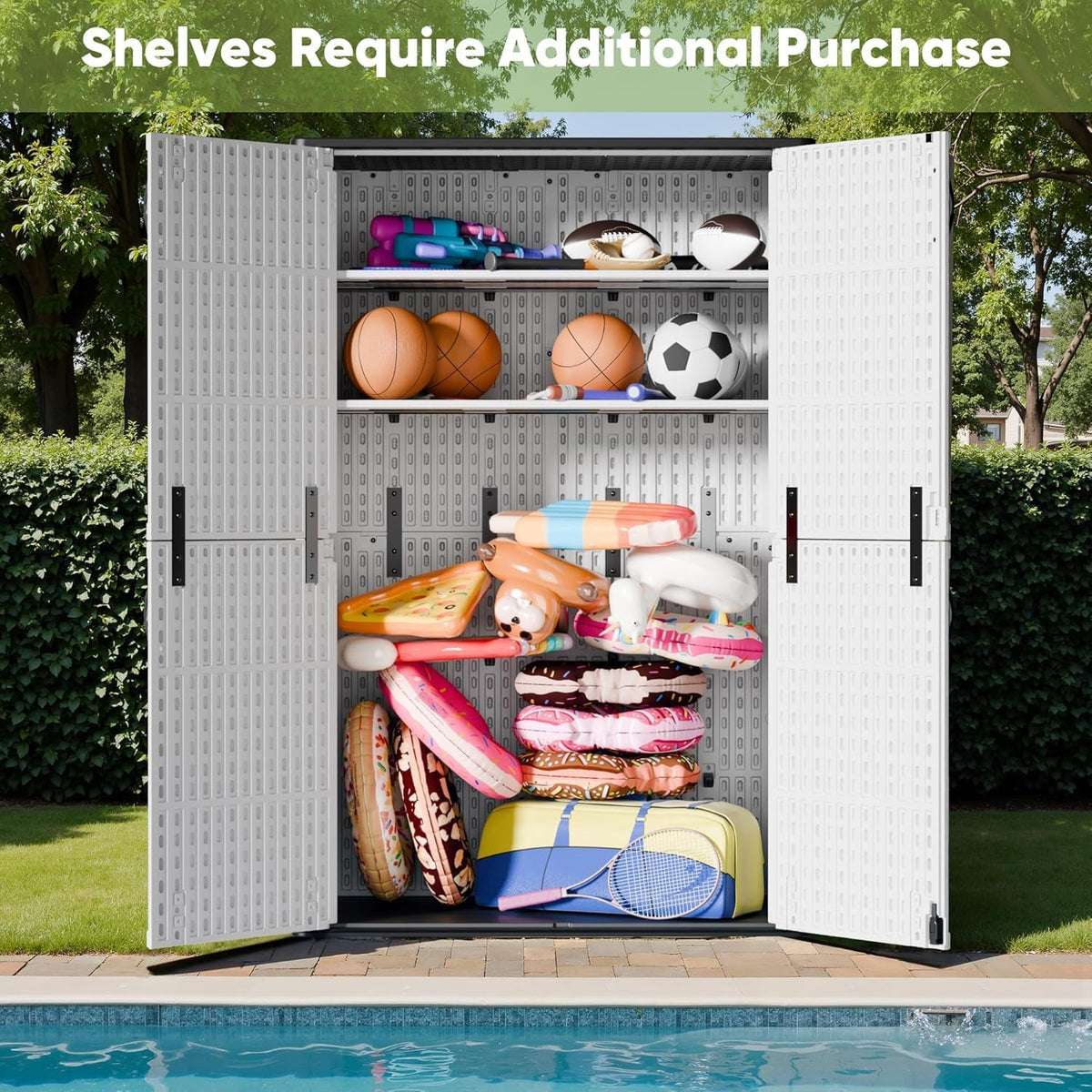 devoko 50 cu ft outdoor storage cabinet, package contents