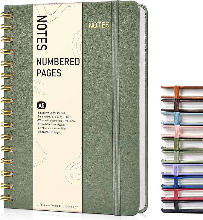 Lined Spiral Journal Notebook, A5 Hardcover Spiral Journals by Unknown