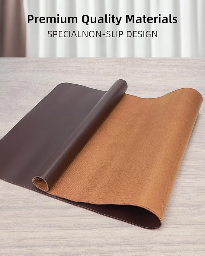 Non-Slip Desk Pad, Mouse Pad, Waterproof PVC Leather Desk Table Protector - Image 2