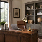 dimmable touch control antique brass desk lamp with, close-up detail