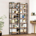 Casaottima Book Shelf, 7 Tier Tall Bookshelf, Modern Wood Bookcase Shelves - Image 5