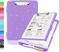Sooez Glitter Clipboard with Storage, High Capacity Clip Boards 8.5x11 with Pen by Sooez