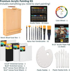 viswin 62 pcs acrylic paint set with easel shown in use