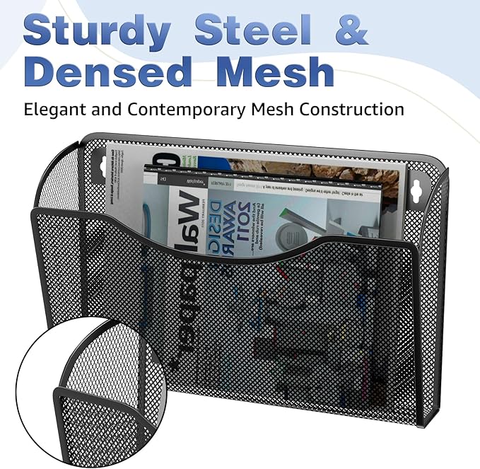 MINDEPOT Wall File Organizer, Hanging Wall Mounted File Folder Binder Holder - Image 3