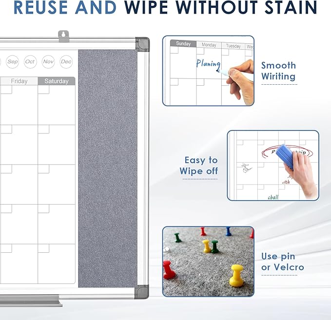 MAKELLO Dry Erase Calendar for Wall 24" x 18" - Image 4