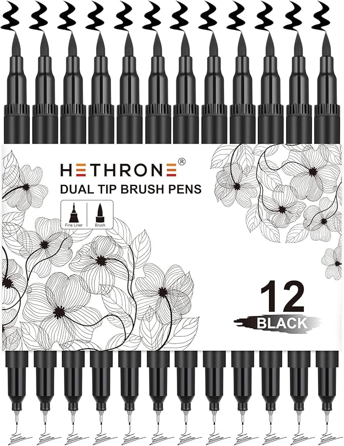 Hethrone Black Markers for Drawing by Hethrone