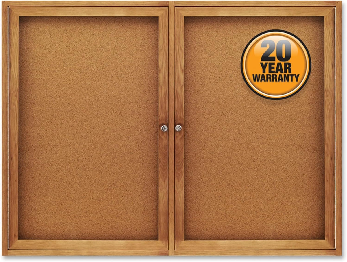 Quartet Bulletin Board, 4' x 3' Enclosed Cork Notice Board, Lockable ...