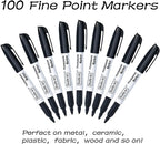 Shuttle Art 100 Pack Black Permanent Markers, Fine Point Permanent Marker Pens - Image 2