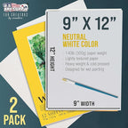 U.S. Art Supply 9" x 12" Premium Heavyweight Watercolor Paper Pad, 140lb - Image 2
