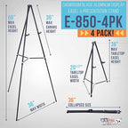 U.S. Art Supply 66" High Black Metal Display Art Easel - Image 2