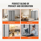 VEVOR Room Divider, 4 Panel Japanese Room Divider, Wood Folding Privacy Screen - Image 7