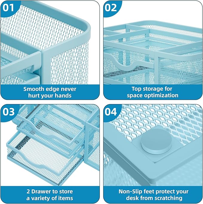 Marbrasse Mesh Desk Organizer, Pen Organizer - Image 6