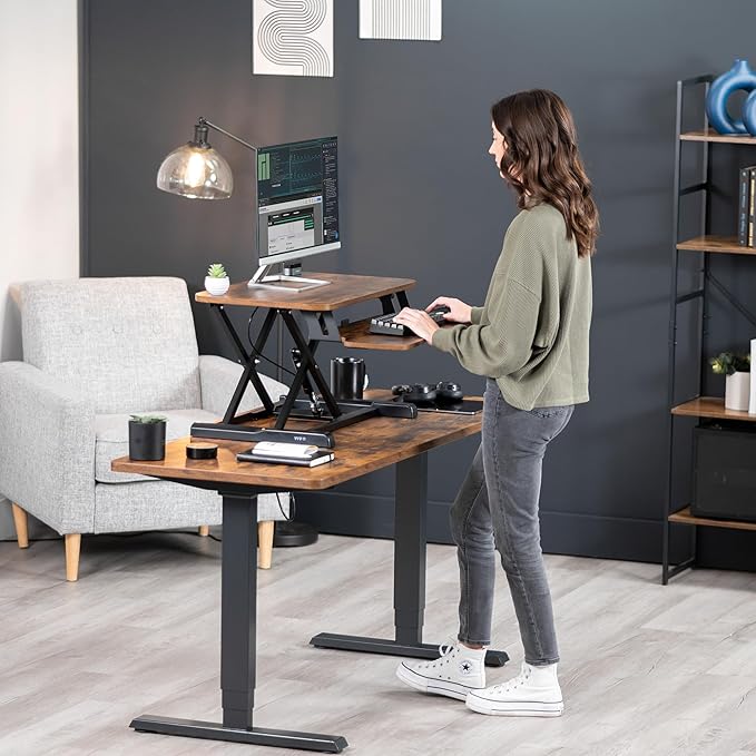 VIVO 26 inch Desk Converter, K Series, Height Adjustable Sit to Stand Riser - Image 9