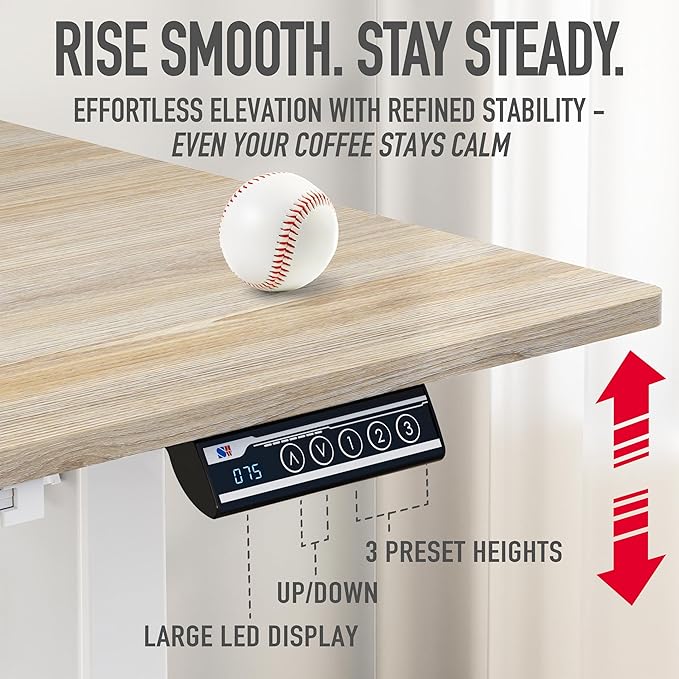SHW 55 x 28 Inches Electric Height Adjustable Standing Desk - Image 7