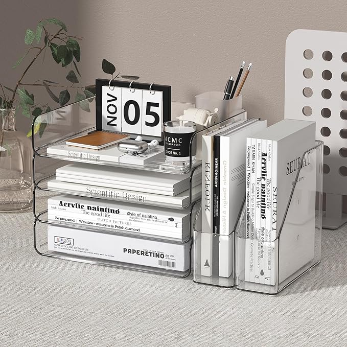 FANXIYQ 4-Tier Clear Acrylic Paper Tray Organizer - Image 6