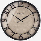 Presentime & Co 21" Farmhouse Series Wall Clock, Cottage Style, Faux Burlap