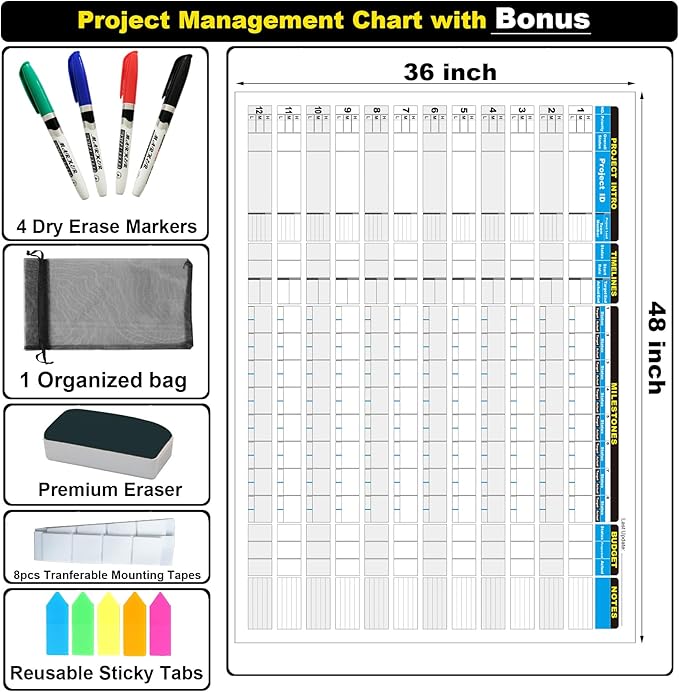 Large Project Management Vision Board, Laminated Wall Planner - Image 5