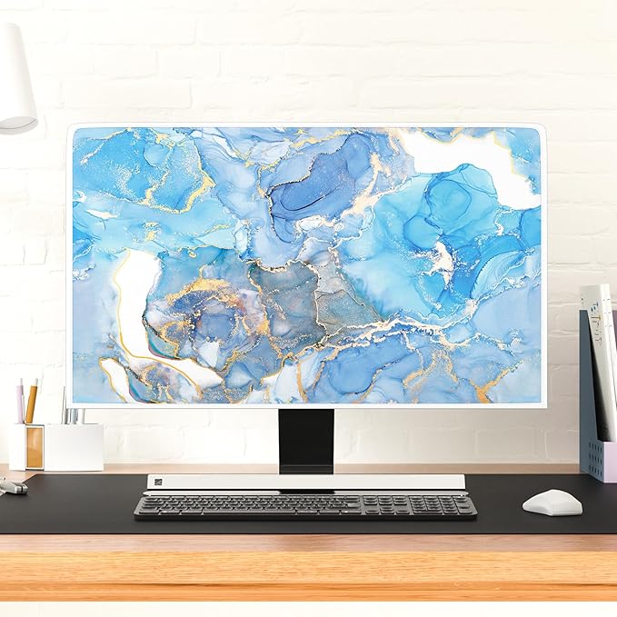 Baocicco Baby Blue Gold Marble Waterproof Screen TV Cover 70 Inch Modern - Image 4
