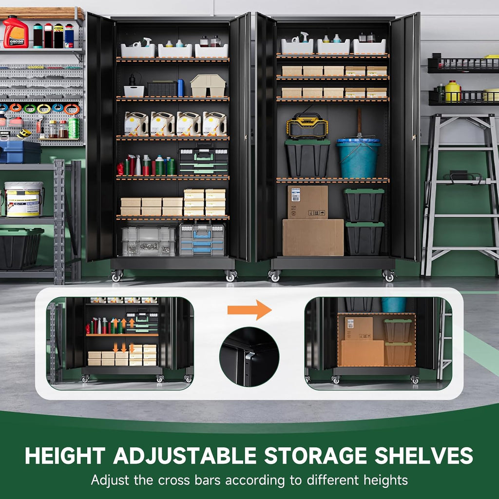 letaya metal garage storage cabinets with wheels,steel tool showing dimensions