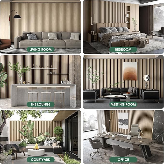 VallisCo 4-Piece Wood Slat Acoustic Panels - Image 5