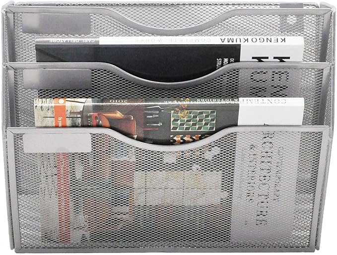 EASEPRES 3 Pocket Mesh Hanging Wall File Organizer, Wall Mounted Mail Paper - Image 7