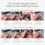 Wordsworth & Black Fountain Pen Set, Extra Fine Nib, Includes 24 Pack Ink - Image 5