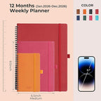IN-LUXPRO Planner 2026 Daily Weekly and Monthly, 12 Months Spiral Bound - Image 2
