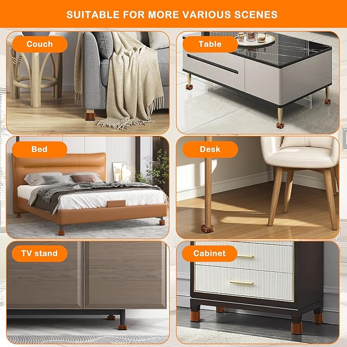shouwuhho 32 Pack Furniture Risers Adjustable Bed Risers Heavy Duty Lifts - Image 6