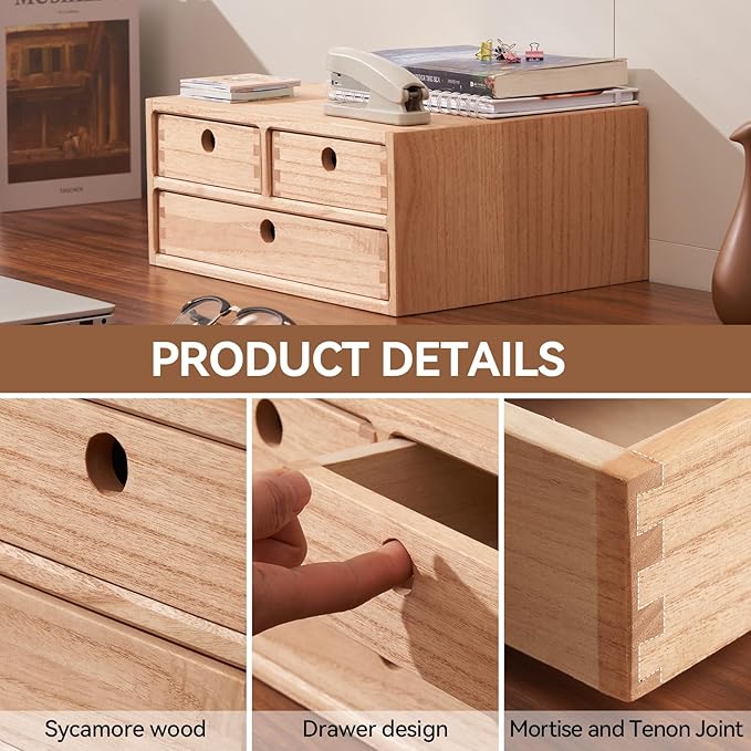 Kirigen Natural Wooden Desktop Organizer - Image 5