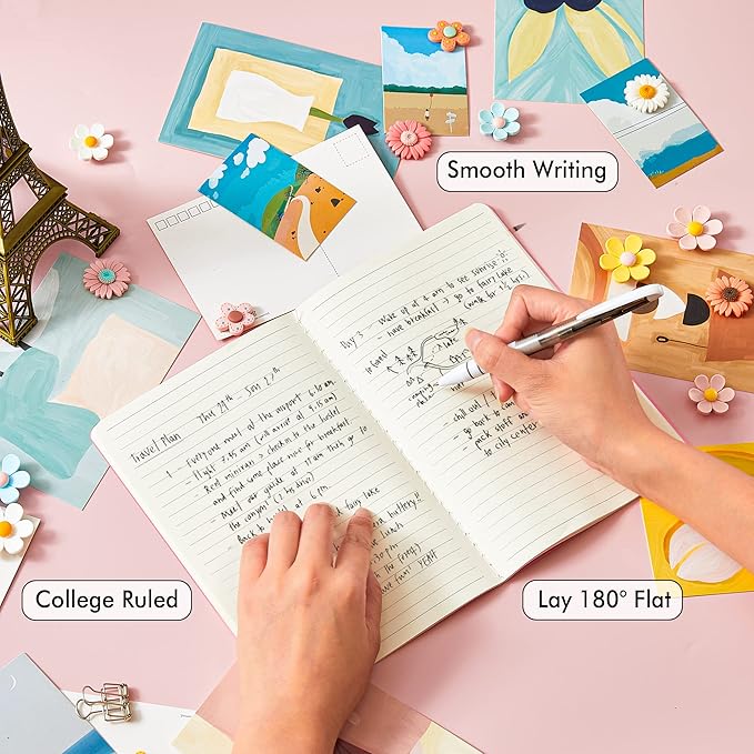 8 Pack Soft Cover Journal Bulk, Feela Notebooks College Ruled - Image 3