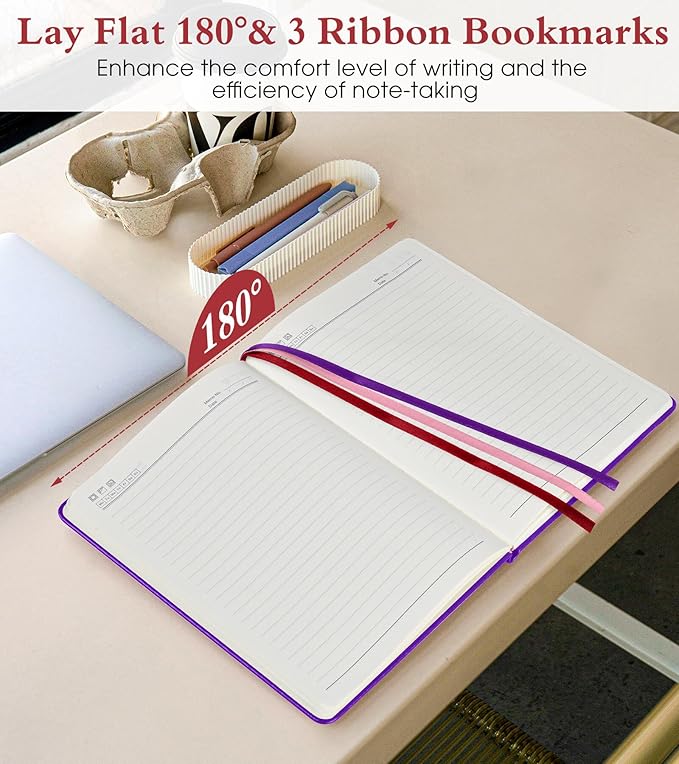 PAIBAS Lined Journal Notebook for Women Men, 160 Pages, A5 Hardcover Vintage - Image 5